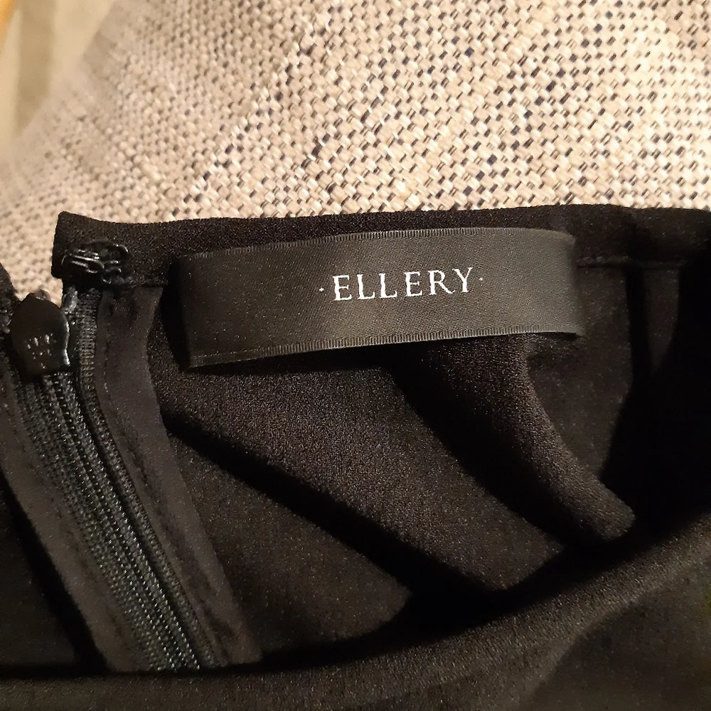 Ellery Emmeline Frill Sleeve Top - Black Size 6 - Picture 3 of 3